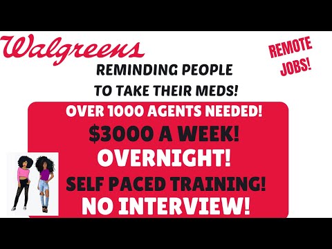 Walgreens Hiring! Medication Reminders No Experience Overnight Remote Jobs 1000 Agents Needed ASAP!