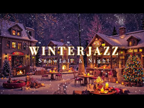 Sweet Warm Night Jazz in Cozy Winter with Snowfall and Jazz Instrument for You Feel Comfortable