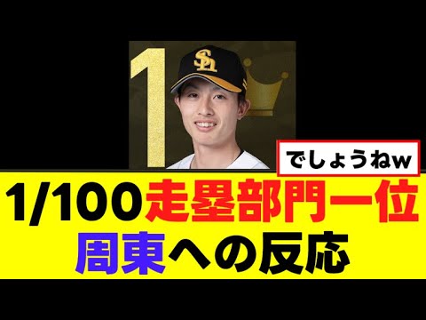 【1/100】走塁部門1位 周東へのみんなの反応