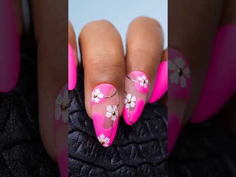 Easy Flower Nail Design Tutorial 🌸 #nailinspo #natdenail #uñas #shorts #nailart