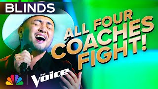 Sofronio Vasquez's Dazzling Voice Gets an INSTANT Four-Chair Turn | The Voice Blind Auditions | NBC