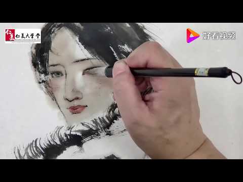 ｜中国书画教学水墨人物画教程！看看如何用水墨语言描绘Chinese painting video