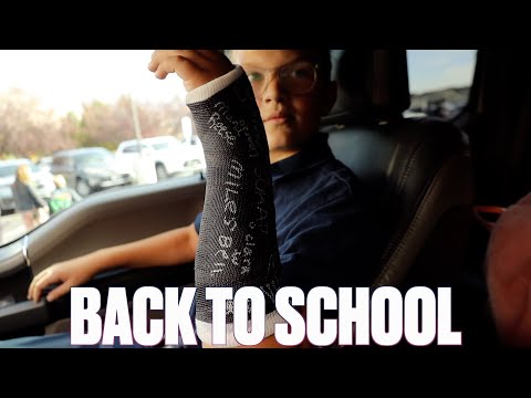 GOING TO SCHOOL FOR THE FIRST TIME WITH A BROKEN ARM AND BRACES | REACTION FROM FRIENDS