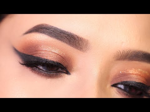 Glittery Halo Brown Eyeshadow Look || Very simple Eyeshadow Tutorial || Shilpa