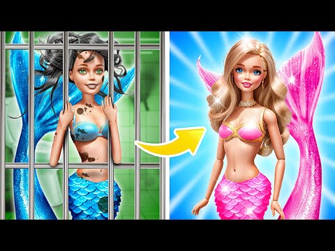 Mermaid Makeover to Escape Jail! Extreme Makeover From Nerd to Mermaid!