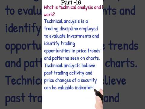 What is technical analysis and how does it work? ||  technical analysis || Technical