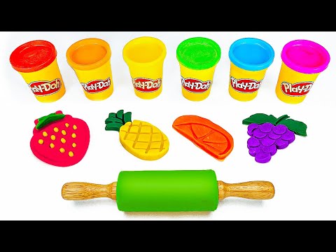 Create and Learn Fruits with Play Doh & Cocomelon Toys 🍓🍏🍋 Preschool Toddler Learning Video