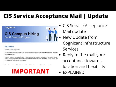 Cognizant Infrastructure Services Service Acceptance Mail | Cognizant Genc | HR Round | TR Round