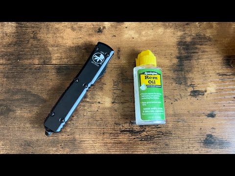 Microtech OTF knife cleaning with Remington oil