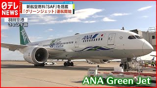 【ANA Green Jet】CO2“低排出”  緑色の特別塗装機  日本の空を初フライト