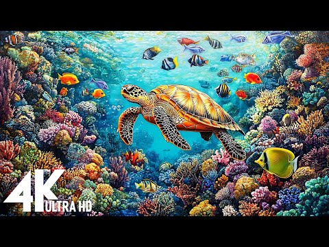 Under Red Sea 4K -Beautiful Coral Reef Fish in Aquarium, Sea Animals for Relaxation,4K Video UHD #11