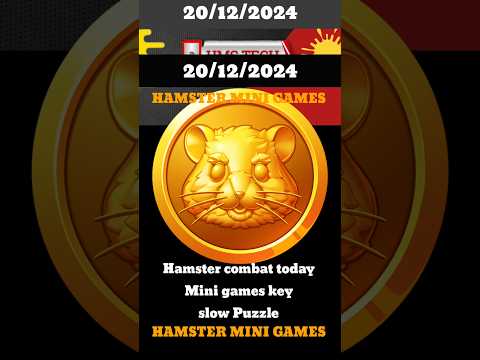 Hamster combat mini Game | hamster today Puzzle slow | mini game Puzzle key | #hamsterkombat #key