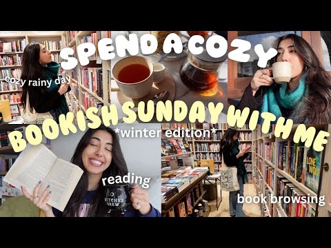 a cozy bookish sunday 📚☁️ reading, gloomy weather, book shopping and lots of hot beverages