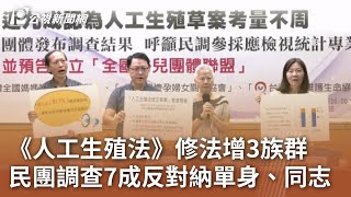 《人工生殖法》修法增3族群 民團調查7成反對納單身、同志｜20240910 公視中晝新聞