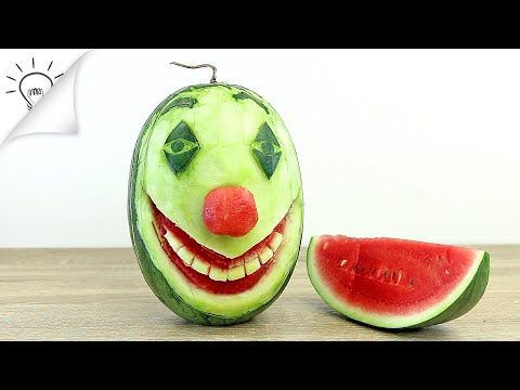 Joker Watermelon Carvings for Halloween | Thaitrick