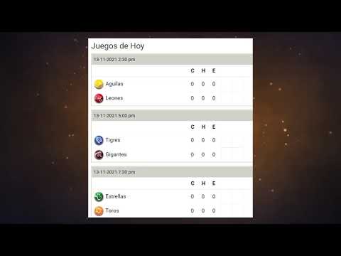 Juegos de Hoy, Pelota invernal 13/11/2021