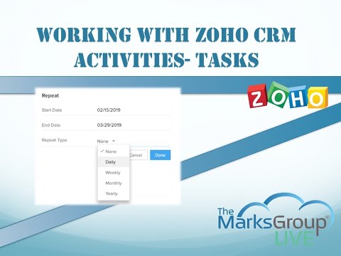 Zoho CRM Activities: Working With Tasks