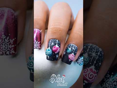 Amazing 3D Christmas Ornaments on Nails #nailart #natdenail #shorts #christmas #3d #snowflakenails