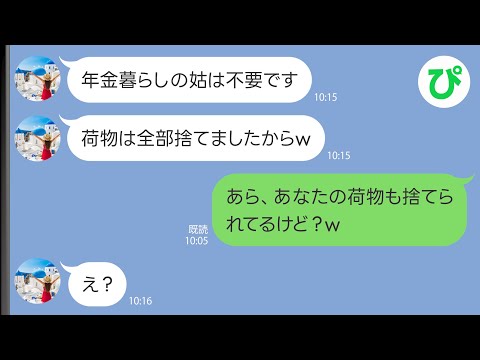 【LINE】年金暮らしの私をお荷物と言って追い出した長男嫁→だけど追い出されたのは私だけじゃなくて…ｗ【スカッと修羅場】