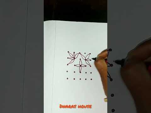 5×5dots simple flower rangoli design||beginners kolam||beginners rangoli||#shorts