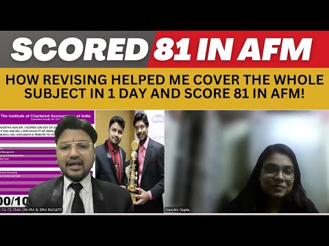 How Revising Helped Me Cover the Whole Subject in 1 Day and Score 81 in AFM in Nov'24 ! Nandini