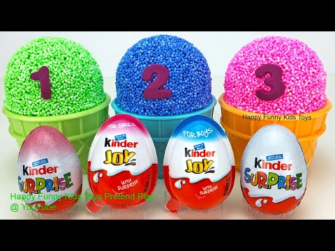 Play Foam Ice Cream Cups and Kinder Surprise Eggs Shopkins Surprise Toys