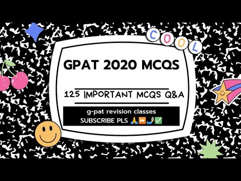 gpat 2020 mcqs | 125 mcqs🙄👌 | gpat prepration mcqs | important mcqs🤳✅@g-patrevisionclasses