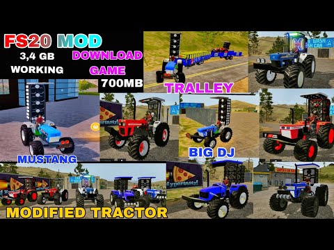 Fs20 💥 indian tractor game download link  || modified tractor game || indian vehicle simulator game