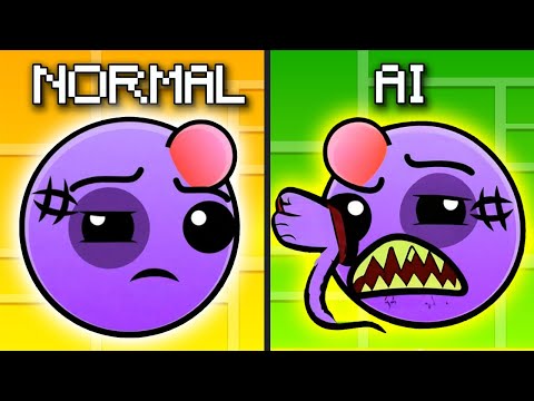 Fire In The Hole Normal Vs Ai Version | Geometry Dash Funny