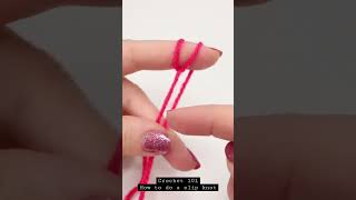 How to make a slip knot #crochet #crochetstitch #learntocrochet