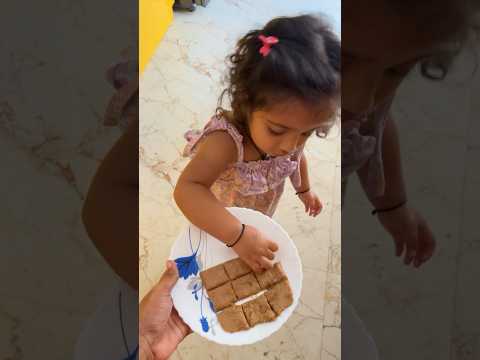 Anything for you 🥺❤️ #toddlersrecipes #burfi #momlife #daughter #motherhood #minivlog #kannadavlogs