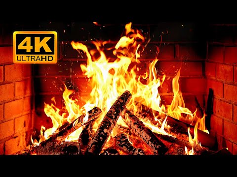 🔥 Cozy Fireplace 4K (12 HOURS). Fireplace with Crackling Fire Sounds. Fireplace Ambience