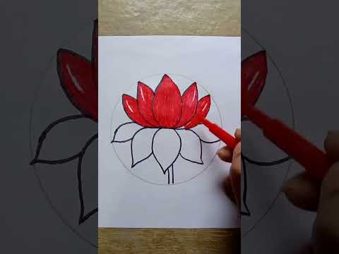 easy lotus drawing #viralvideo #youtubeshorts #shorts #shortvideo #lotusdrawing  #easyartwithbiplab