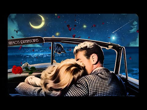 1940's A Romantic night under the moonlight w/ calming waves (Oldies playing in another room) ASMR