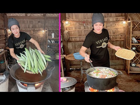 Delicious snake gourd cooking by Mommy Sreypov - Snake gourd recipe