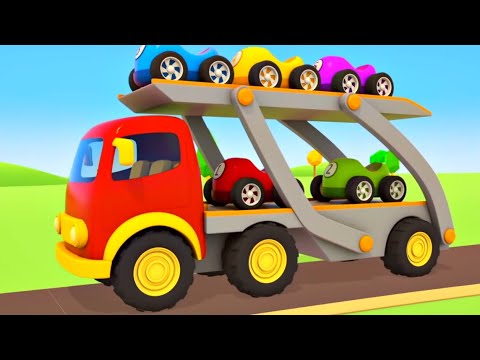 The car transporter for racing cars for kids. Helper cars full episodes cartoons for kids.