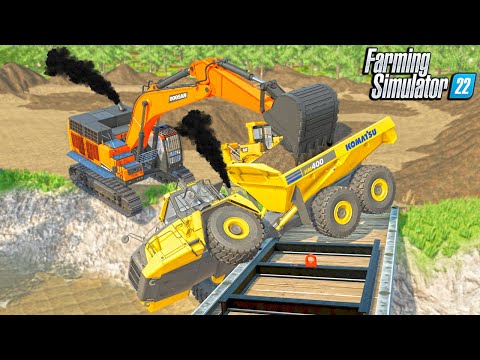 GOLD MINING DISASTER! ROCK TRUCK FALLS OFF BRIDGE! (SURVIVAL GOLD)