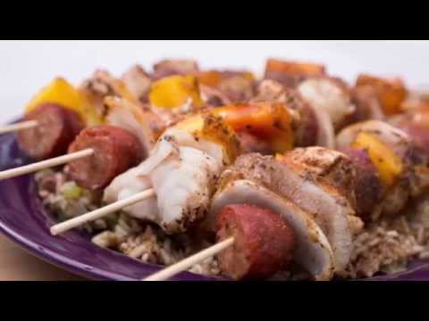 Grilled Jambalaya Kebabs