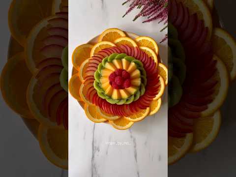 Easy Fruit arrangement  🍊 A simple  & beautiful fruit way to serve Fruit platter✨ #shortvideo