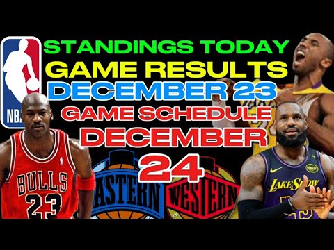 NBA STANDINGS TODAY | NBA GAME RESULTS DECEMBER 23,2024 | NBA GAME SCHEDULE DECEMBER 24,2024