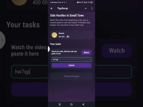 TapSwap Side Hustles in Small Town  bvideo code#foryou #tapswap #punjabi #officalvideo #youtubeapp