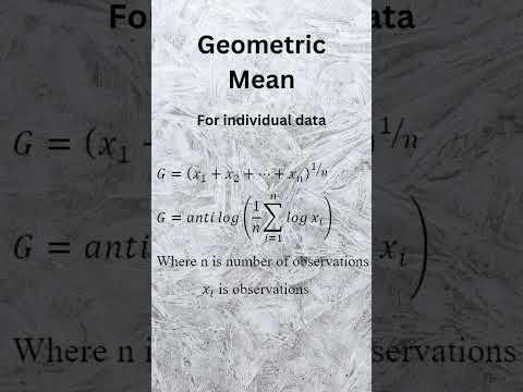 Geometric Mean - Measures of central tendency (Individual data) #mean #statistics