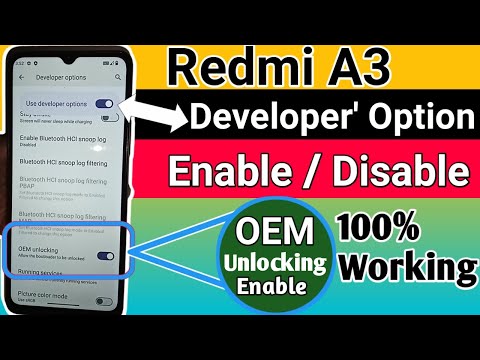 Redmi A3 developer option enable // usb debugging enable