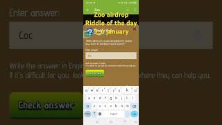 Zoo airdrop riddle of the day 5 january#Zoo airdrop today Riddle of the day