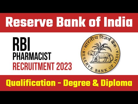 Pharmacist Vacancy 2023 ll RBI Pharmacist Recruitment 2023 ll Central Government Pharmacist Vacancy