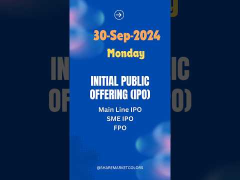 Current IPO: 30-Sep-2024 #ipo #initialpublicoffering #nse #bse #sme #smeipo #primarymarket #fbo