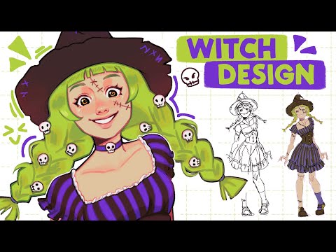 I Designed a Witch for Halloween ♡ Process