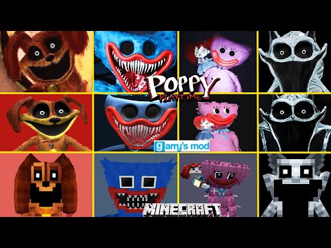 Poppy Playtime Chapter 3 ALL Jumpscares vs Garry's Mod vs Minecraft