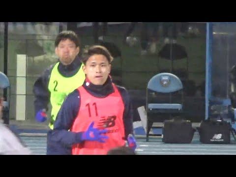 Jリーグスタメンデビュー前の松木玖生選手のウォーミングアップ