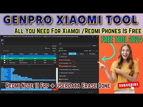 Genpro Xiaomi Tool: Free Factory Reset & FRP Unlock for Redmi Note 11 (SPES)